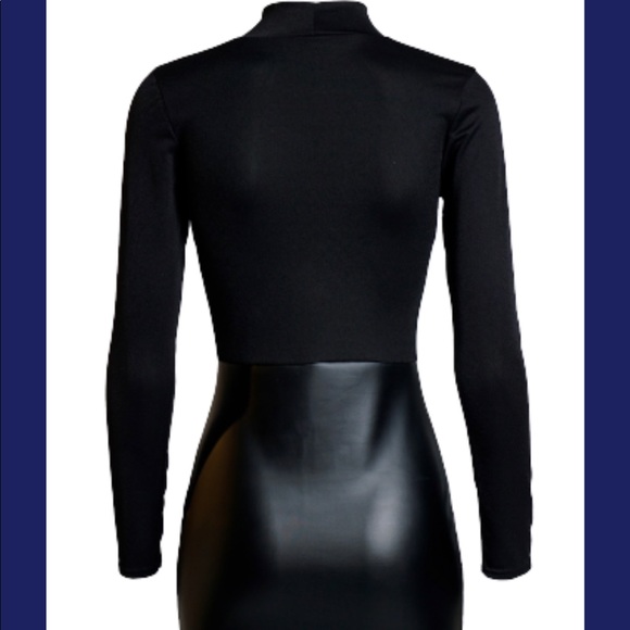 Leatherette Black Dress - Picture 3 of 6